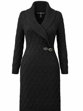 🖤 Ellen Tracy Cable Knit Sweater Dress – Size Small